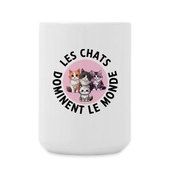 Les chats dominent le monde conspiration des chats - Grande tasse 440 ml - blanc - Devant