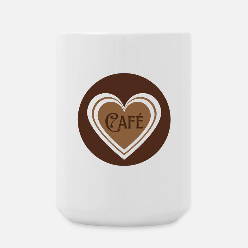 Coffee with Hearts - Large Mug 440 ml - white