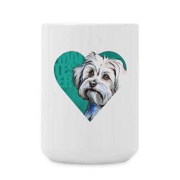 Malteser Portrait - Große Tasse 440 ml - Weiß - Vorne