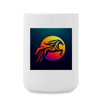 Rider on Horse 2 - Large Mug 440 ml - white - Front