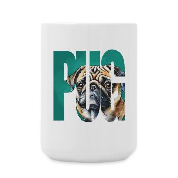 Pug Portrait - Large Mug 440 ml - white - Front