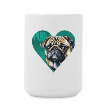 Pug Portrait - Large Mug 440 ml - white - Front