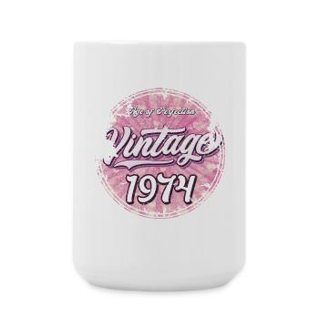 Vintage 1974 Pink Retro Design - Große Tasse 440 ml - Weiß - Vorne