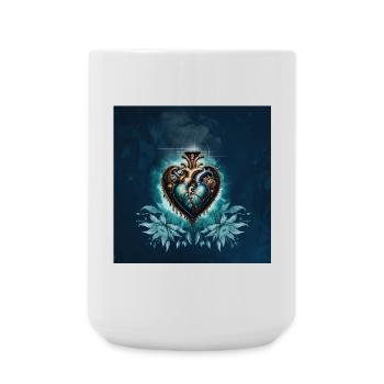 Wonderful and elegant steampunk heart. - Large Mug 440 ml - white - Front