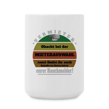 Vermieter Spruch - Große Tasse 440 ml - Weiß - Vorne