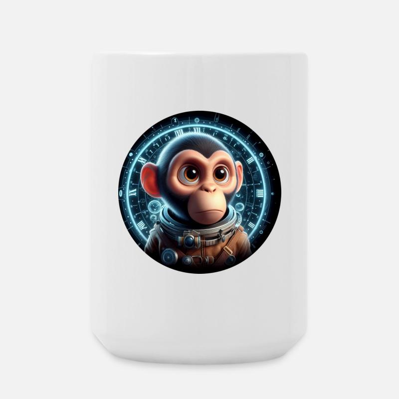 Affe als Astronaut im Weltall - Große Tasse 440 ml - Weiß