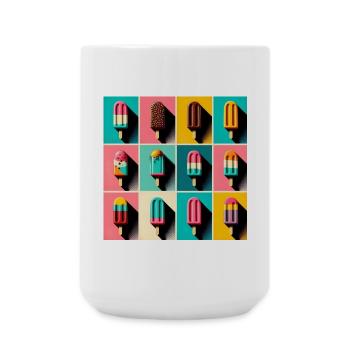 Glace sur le style Popsicle Pop Art III - Grande tasse 440 ml - blanc - Devant