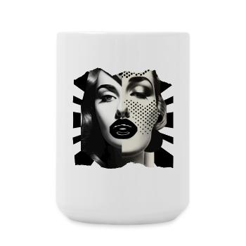 Collage de photos noir et blanc - Grande tasse 440 ml - blanc - Devant