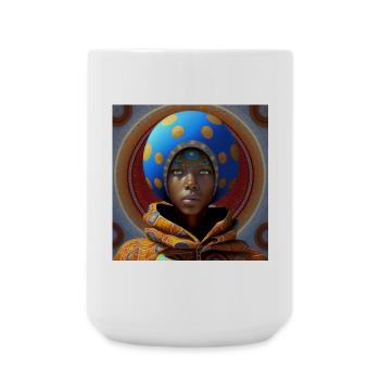 Portrait Woman 02 - Large Mug 440 ml - white - Front
