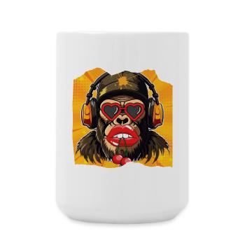 Monkey & Cherry - Large Mug 440 ml - white - Front