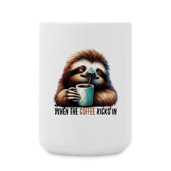 Sloth Coffee Kicks Gift - Large Mug 440 ml - white - Front