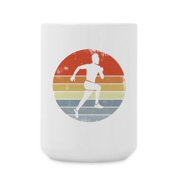 Vintage Runner Drawing - Large Mug 440 ml - white - Front
