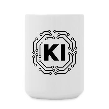 Künstliche Intelligenz Symbol Leiterbahnen Badge - Große Tasse 440 ml - Weiß - Vorne