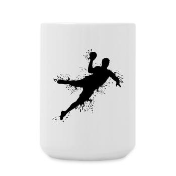 Joueur de handball Explosion de handball Lancer d’équipe Lanceur - Grande tasse 440 ml - blanc - Devant
