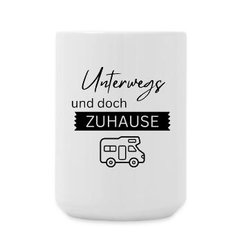 Unterwegs und doch zu Hause - Große Tasse 440 ml - Weiß - Vorne