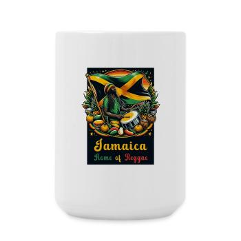 La Jamaïque, berceau du reggae - Grande tasse 440 ml - blanc - Devant