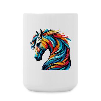 Cheval - Grande tasse 440 ml - blanc - Devant