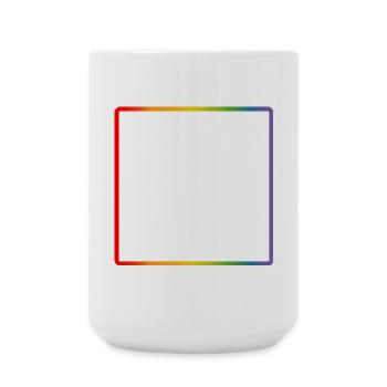 Regenbogen Rahmen LGBT DEMO - Große Tasse 440 ml - Weiß - Vorne