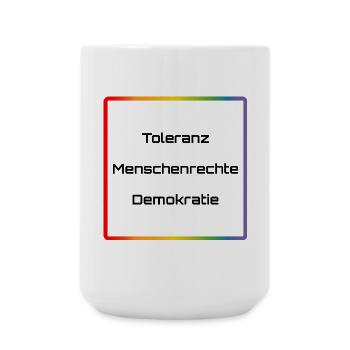 Regenbogen Toleranz Menschenrechte Demokratie - Große Tasse 440 ml - Weiß - Vorne