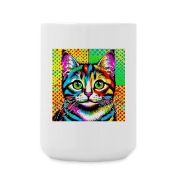 Cat Pop Art - Large Mug 440 ml - white - Front