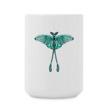 Chinesische Mondmotte - Luna Moon Moth - Große Tasse 440 ml - Weiß - Vorne