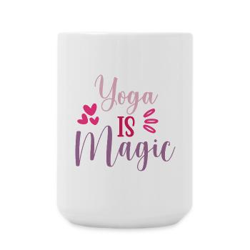 Yoga ist Magie - Große Tasse 440 ml - Weiß - Vorne