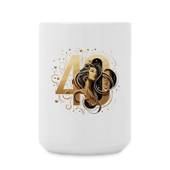 40 Years Gold Wife 40th Birthday Gift - Large Mug 440 ml - white - Front