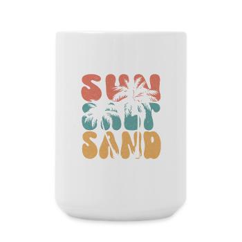 Sommer - Sonne, Salz und Sand - Große Tasse 440 ml - Weiß - Vorne