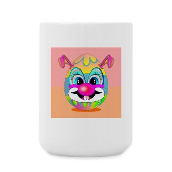 OSTEREIER CLOWN OSTERHASE - Große Tasse 440 ml - Weiß - Vorne