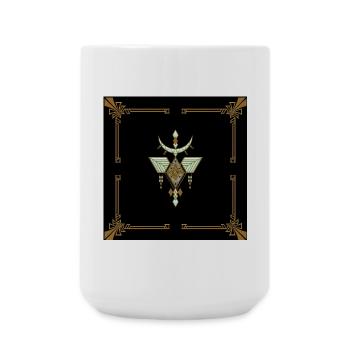 Design abstrait élégant en or et vert tendre - Grande tasse 440 ml - blanc - Devant