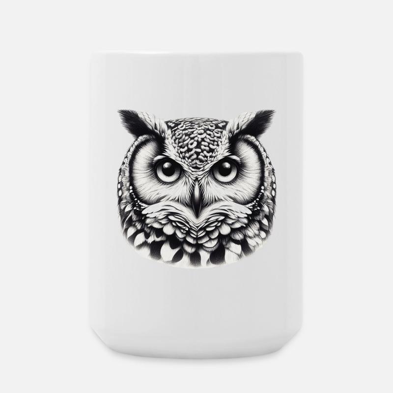 Eule - Große Tasse 440 ml - Weiß