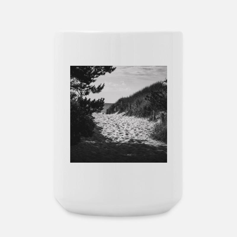 Beach Access West Beach Prerow Baltic Sea Darß Poster - Large Mug 440 ml - white