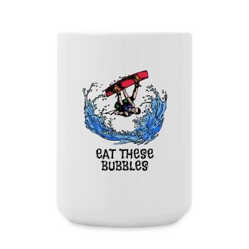 Surfing Kitesurfer Statement Wakeboard Planche de surf - Grande tasse 440 ml - blanc - Devant