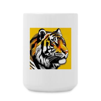 Tiger Pop Art - Große Tasse 440 ml - Weiß - Vorne