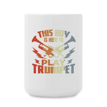Junge der Trompete spielt - Große Tasse 440 ml - Weiß - Vorne