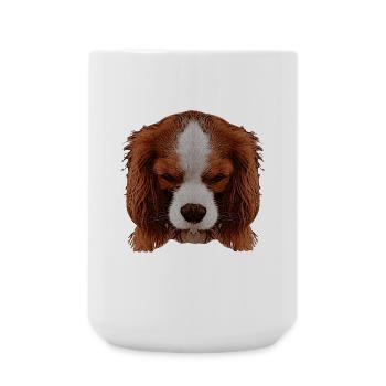 süße tierfotos, Cavalier King Charles Spaniel - Große Tasse 440 ml - Weiß - Vorne