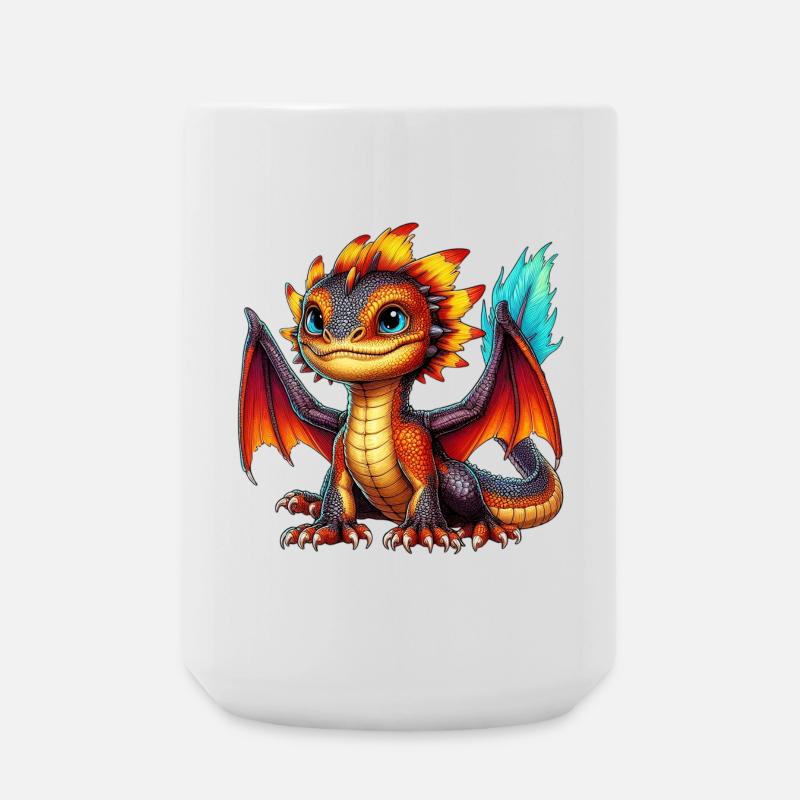 Drache - Große Tasse 440 ml - Weiß