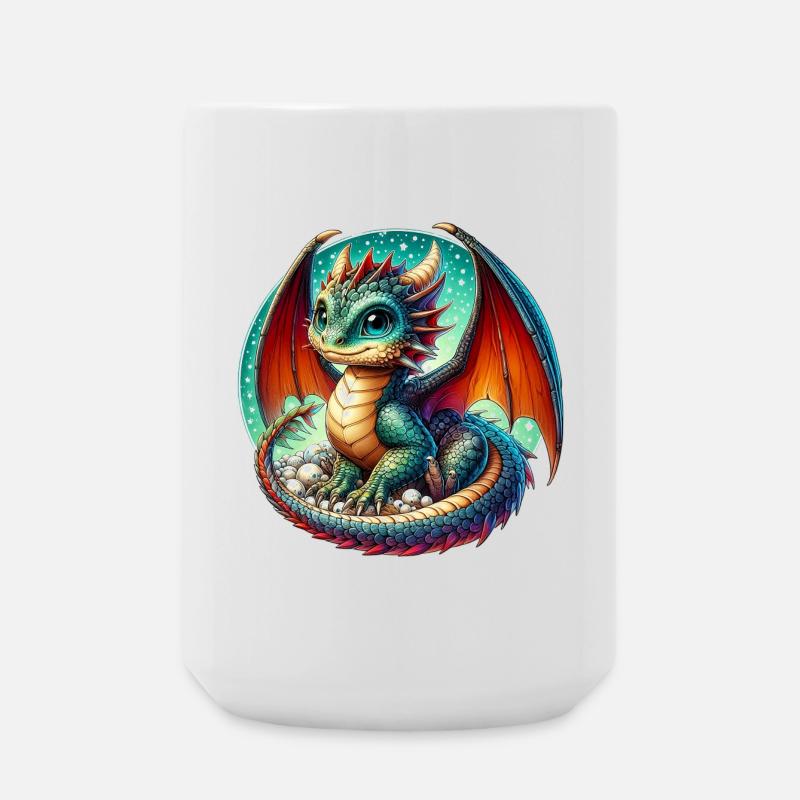 Drache - Große Tasse 440 ml - Weiß