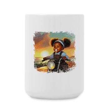 Mädchen comic mit Nuggi - Große Tasse 440 ml - Weiß - Vorne