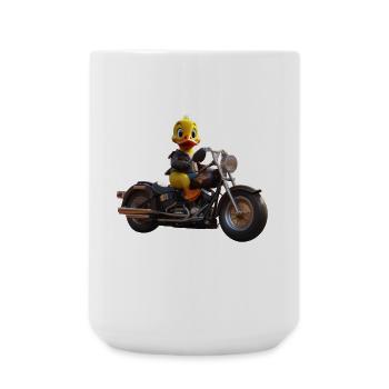 Duck Biker - Große Tasse 440 ml - Weiß - Vorne