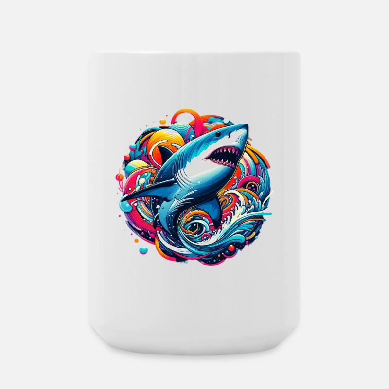 Requin - Grande tasse 440 ml - blanc