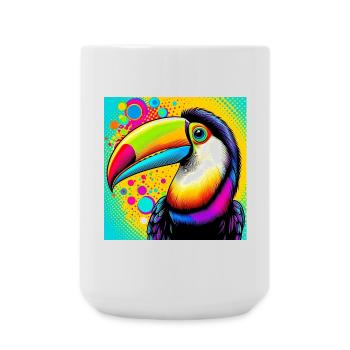 Tukan Pop Art - Große Tasse 440 ml - Weiß - Vorne