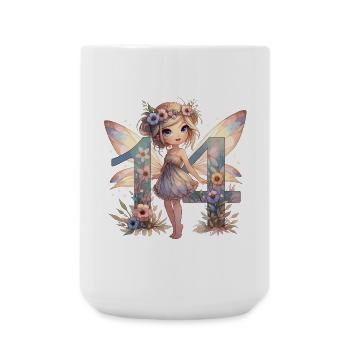 14 ans fée elfe mignon cadeau d’anniversaire - Grande tasse 440 ml - blanc - Devant