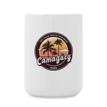 Design de coucher de soleil à Camagüey à Cuba - Grande tasse 440 ml - blanc - Devant