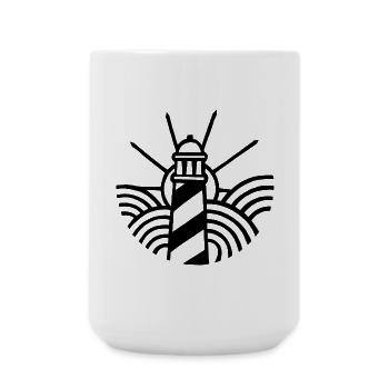 Der Schwarze Leuchtturm und der Ozean - Große Tasse 440 ml - Weiß - Vorne