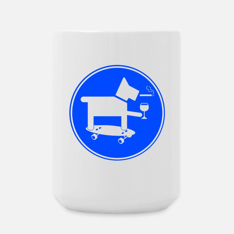 Skateboard-Hund - Große Tasse 440 ml - Weiß