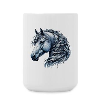 Cheval - Grande tasse 440 ml - blanc - Devant