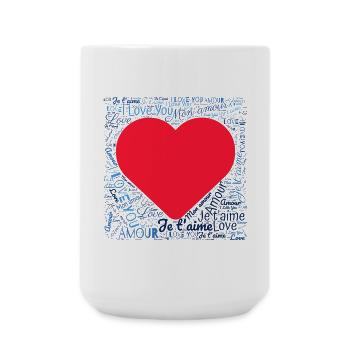 HERZ - Große Tasse 440 ml - Weiß - Vorne