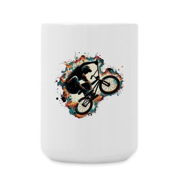 BMX Bike Bike Trick Gift - Large Mug 440 ml - white - Front