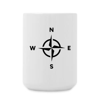 Compass Navigation Orientation Cardinal Direction - Large Mug 440 ml - white - Front